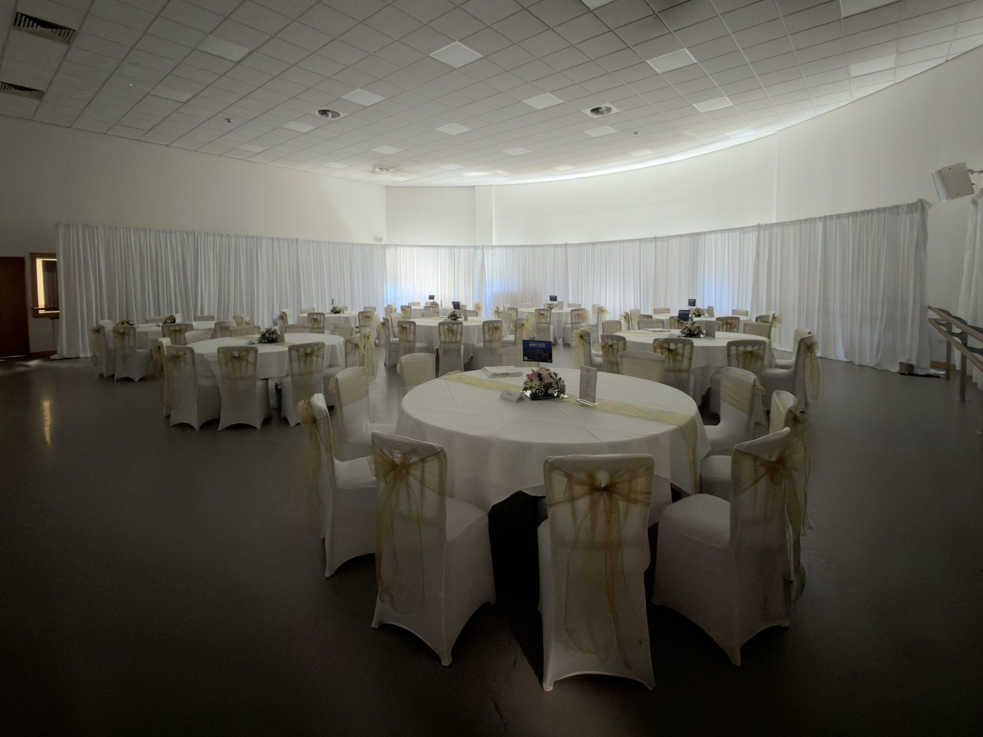 Full room draping around a venue dressed for an event