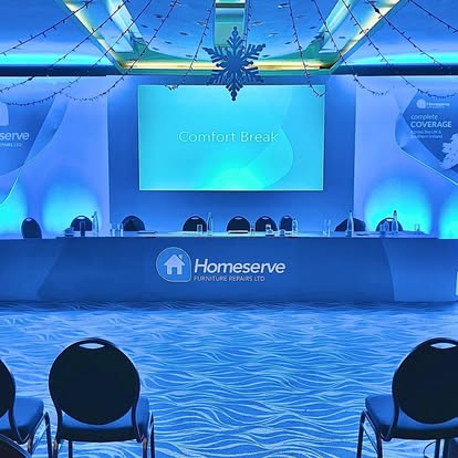 Conference stage and top table setup