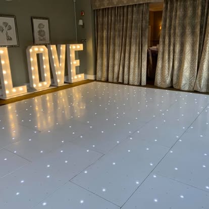 White starlight dance floor with LOVE letters