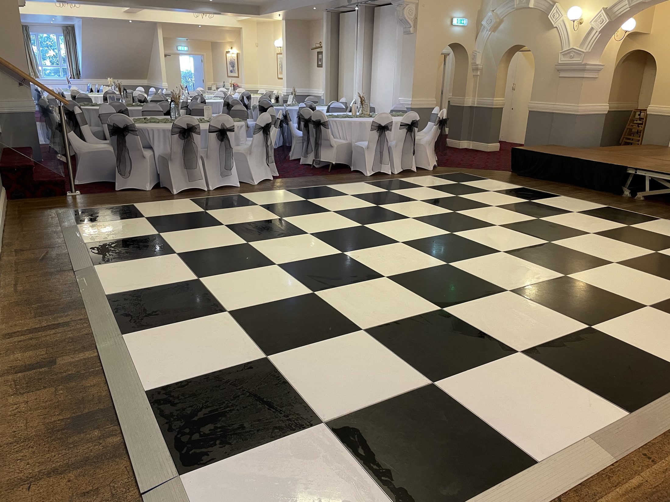 Black and white dance floor hire for Birmingham events