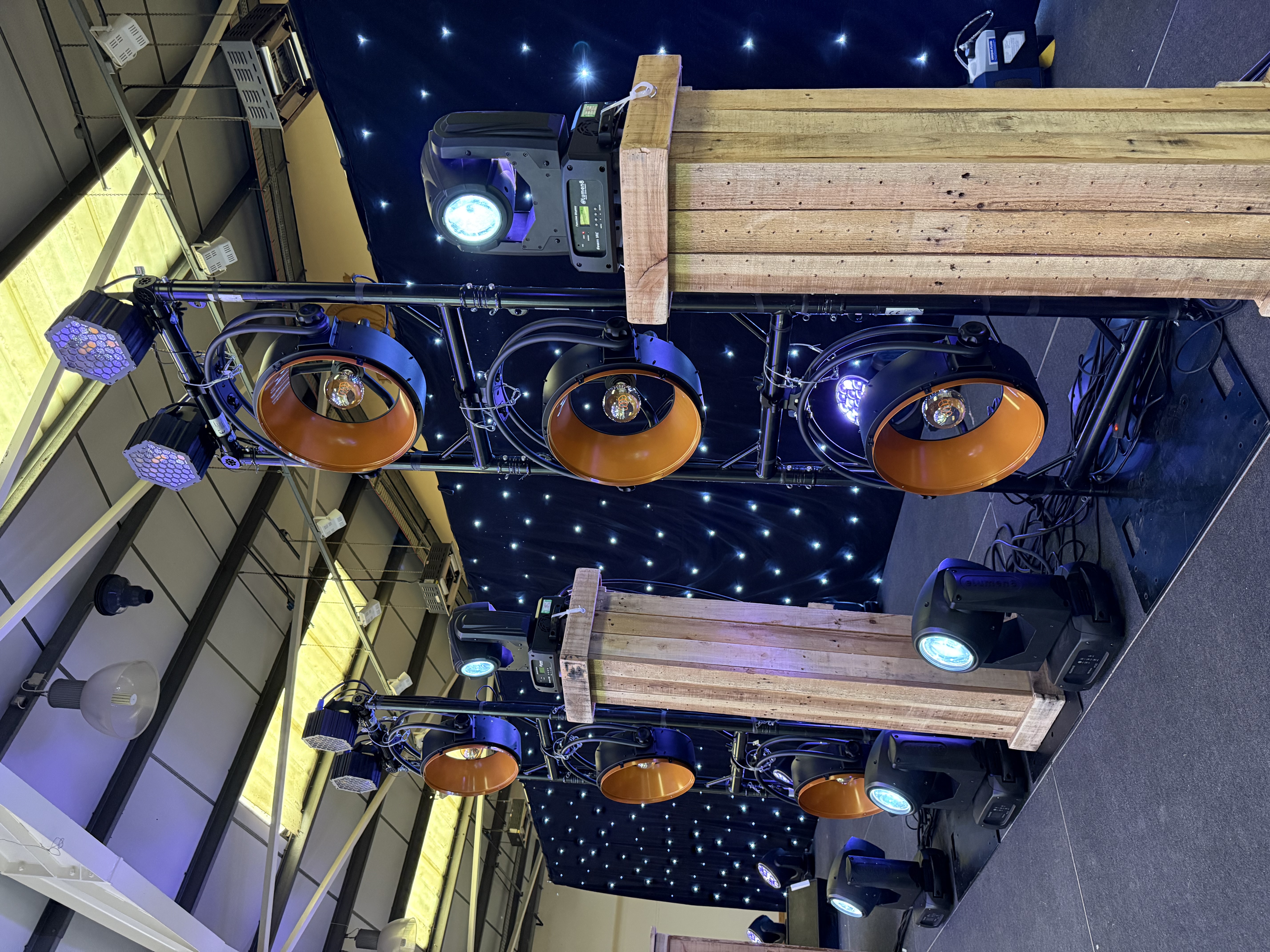 Busfest lighting towers and moving head fixtures supplied at Malvern Showground