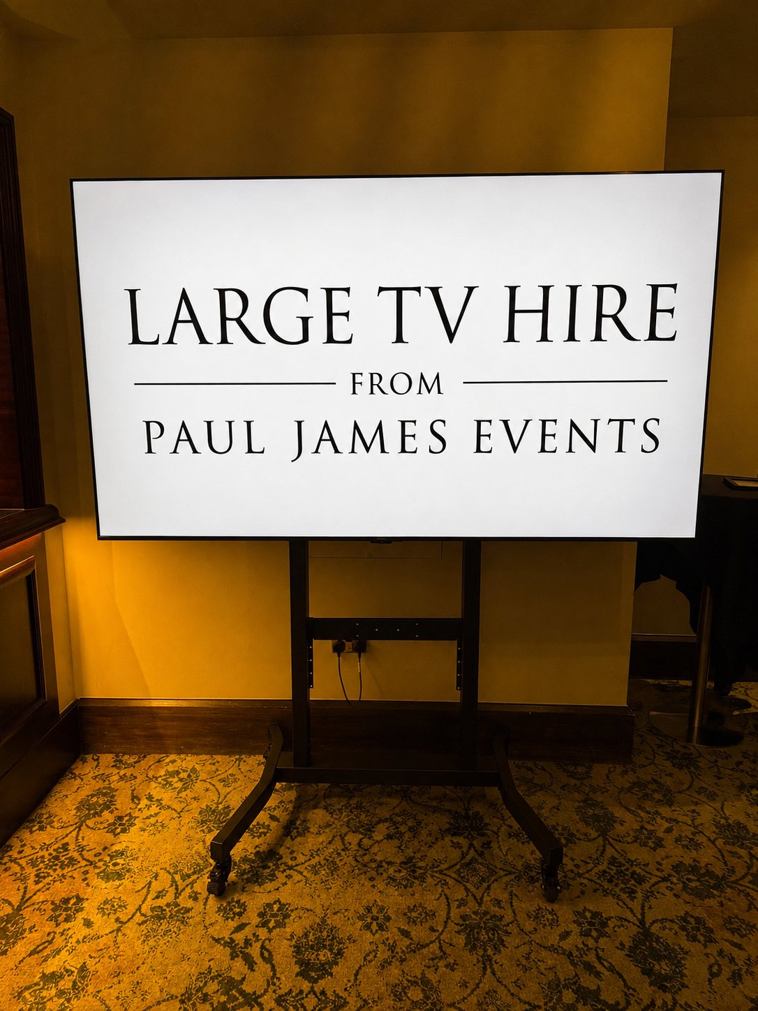 Entrance TV screen supplied for an event on 1st September 2026