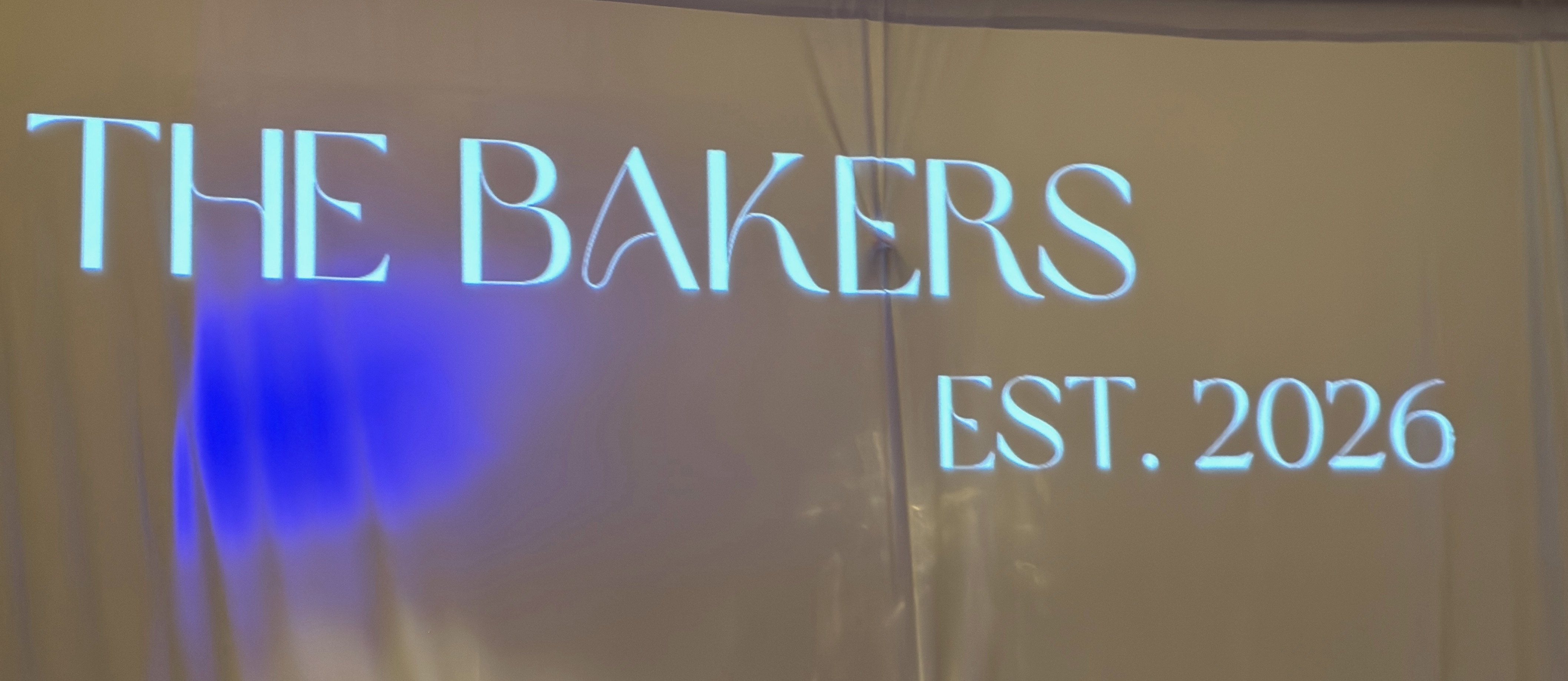 Personalised wedding gobo projected using a laser projector at Hampton Manor in Solihull