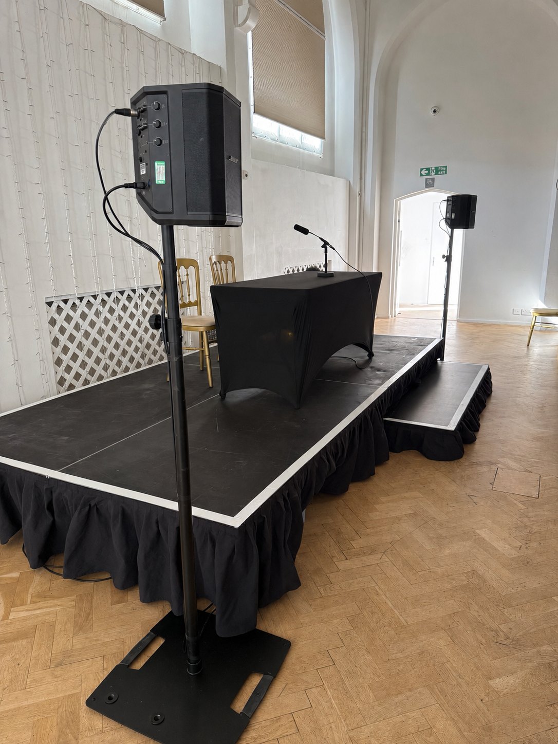 Stage, sound system and microphone supplied for the MA Convention at The Old Library Birmingham