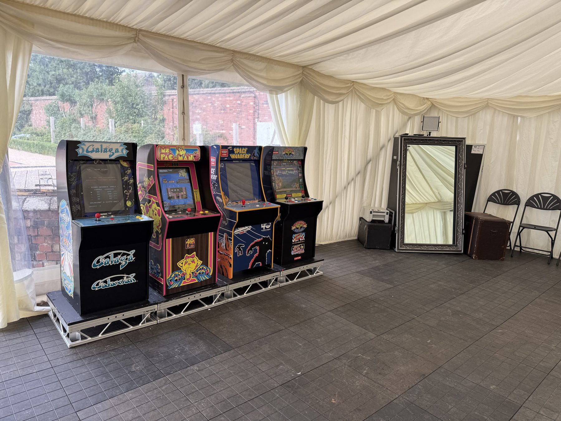Magic Mirror photo booth, props and four retro arcade game machines for Sandwell Valley Family Fun Day for Sandwell Council