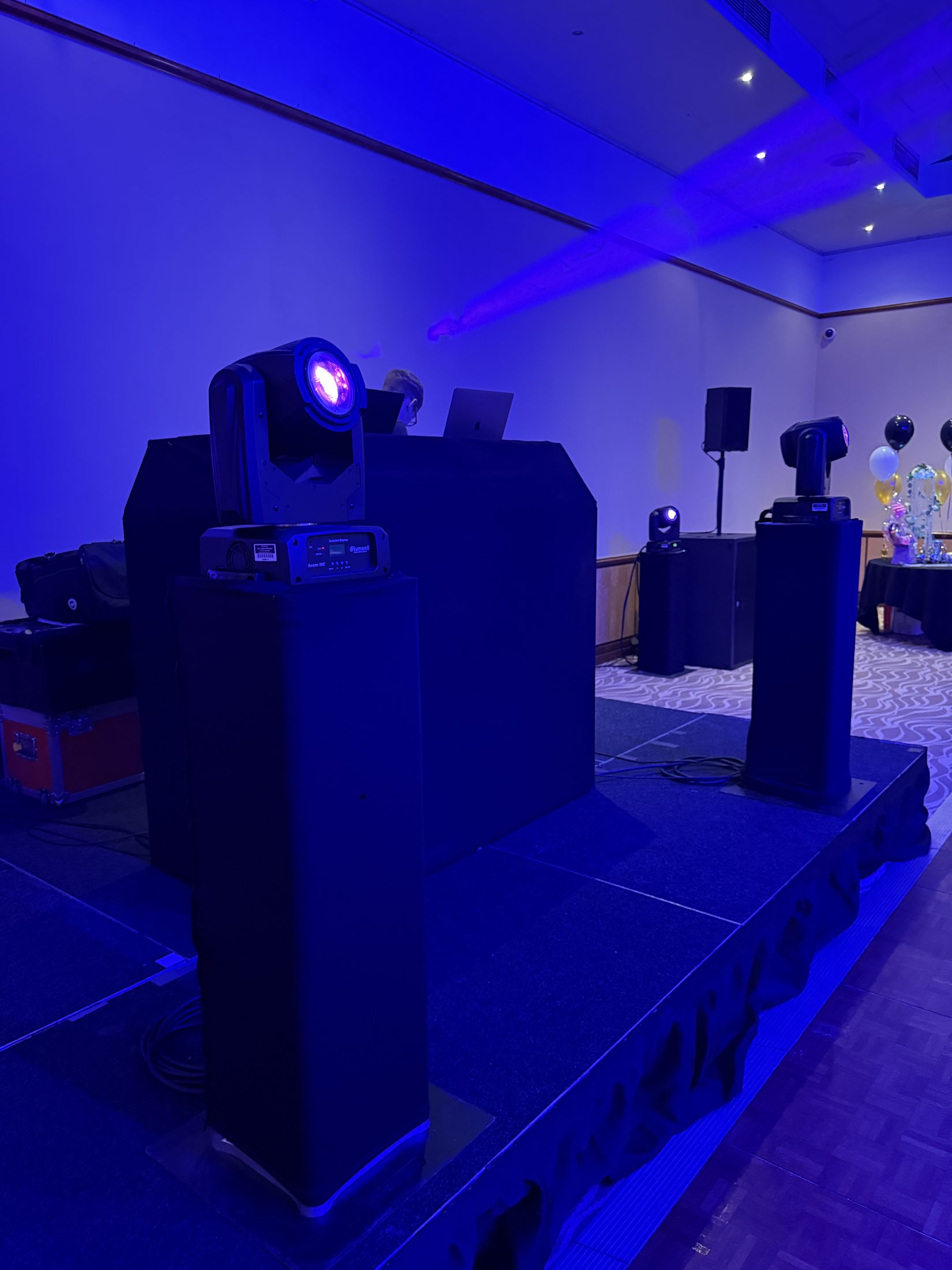 DJ and lighting setup supplied for the St James Academy prom at Copthorne Hotel Merry Hill