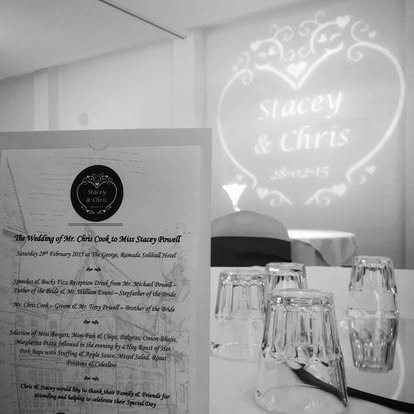 Wedding gobo projection with couple names
