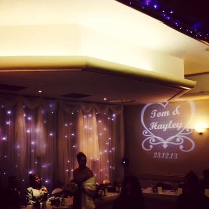 Personalised wall projection in a reception room