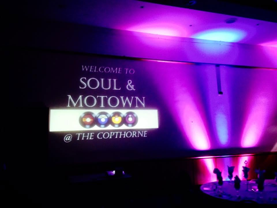 Soul and Motown event image projection on a wall