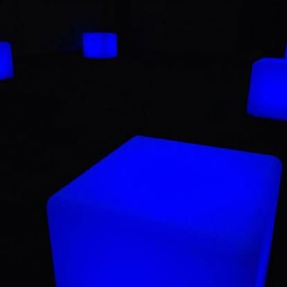Blue LED cube furniture
