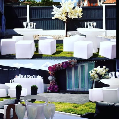 Outdoor LED furniture lounge setup