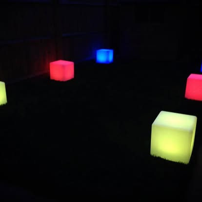 Multi-colour LED cube furniture