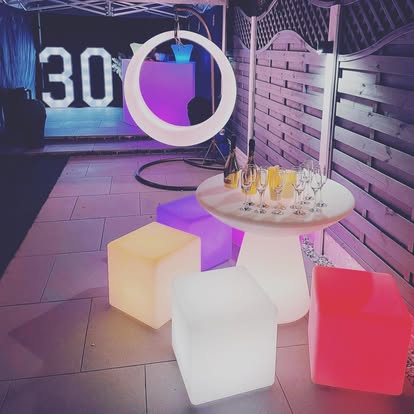 LED furniture with illuminated ring feature