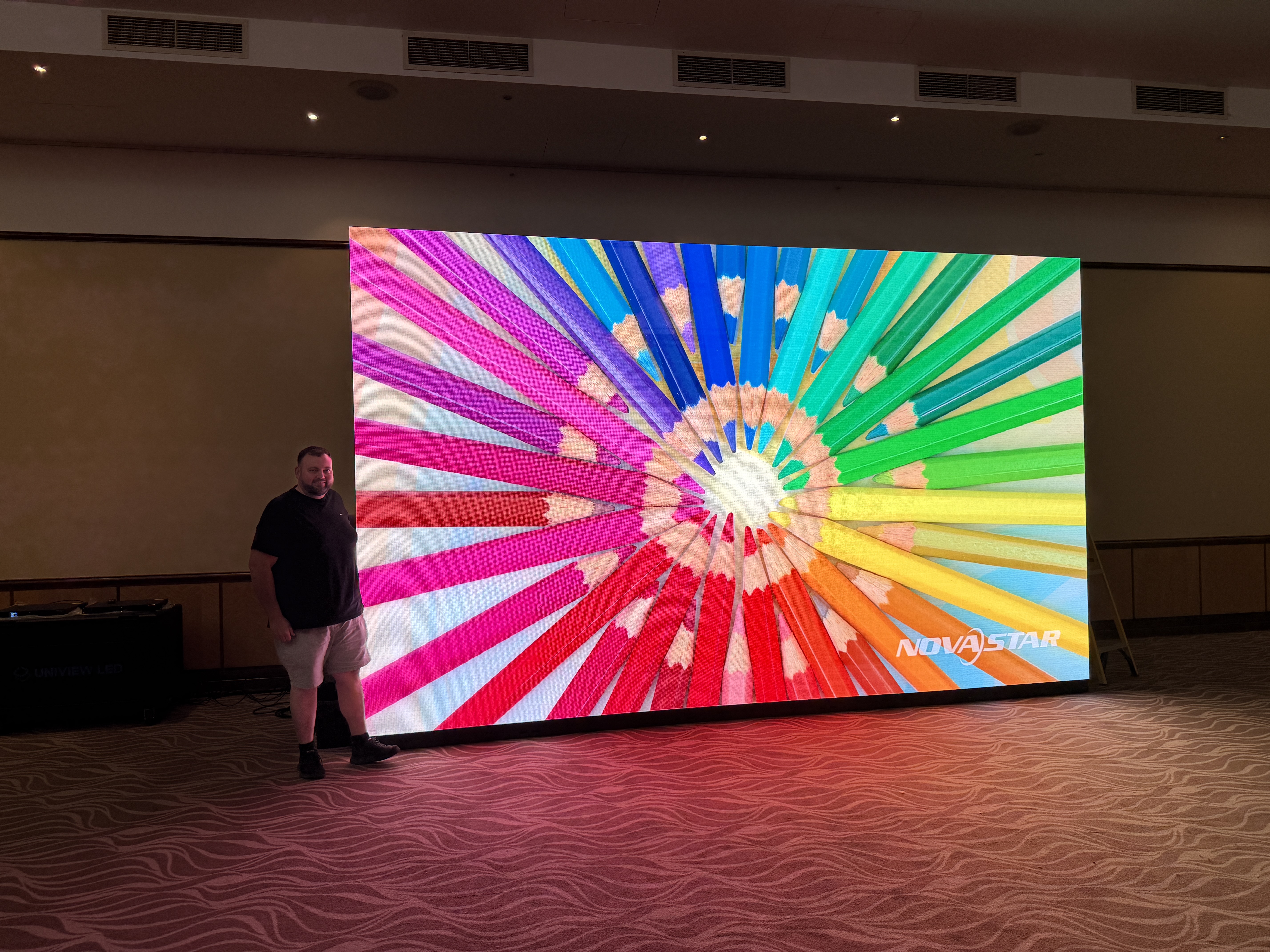 Large LED video wall with bright colourful branded content