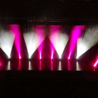 Pink and white fan lighting