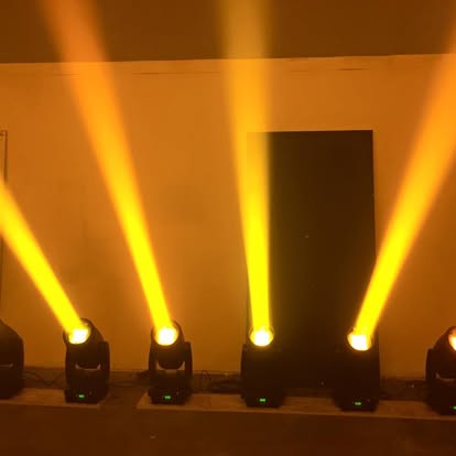 Warm amber beam lighting effect
