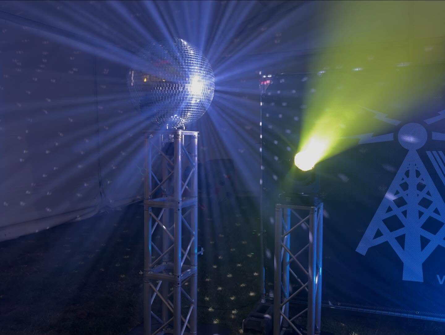 Mirror ball lighting effect at an event