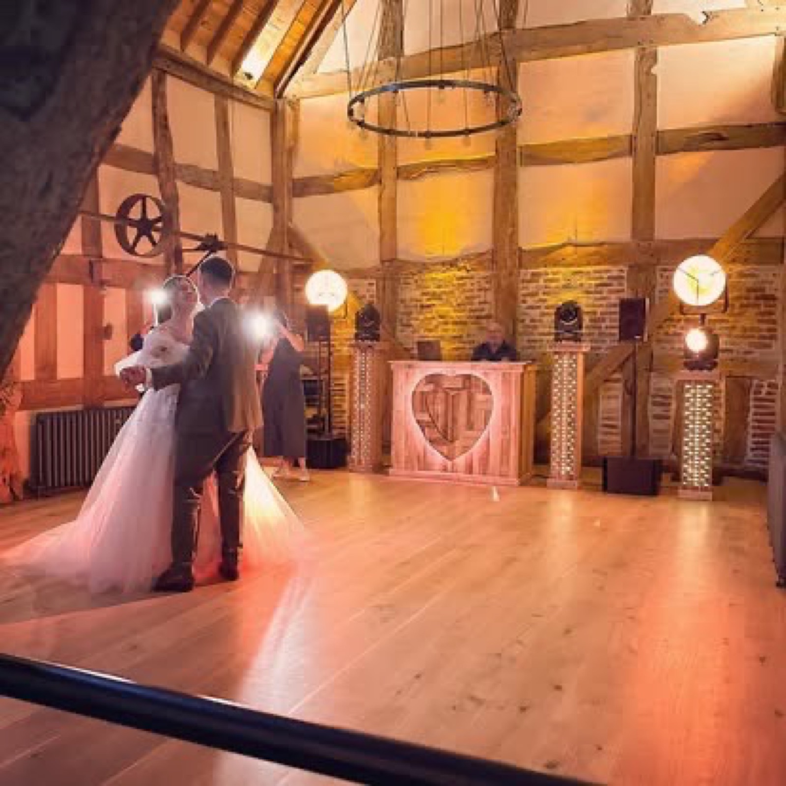 DJ hire setup with dance floor and lighting for Birmingham events