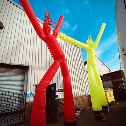 Inflatable air dancers for an event launch
