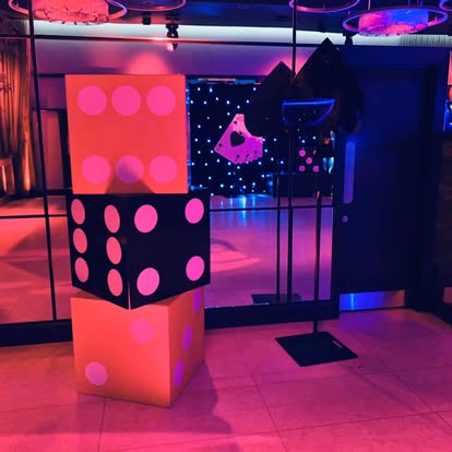Illuminated giant dice props