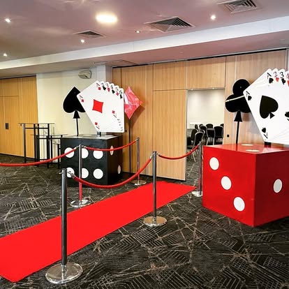 Casino entrance props with red carpet