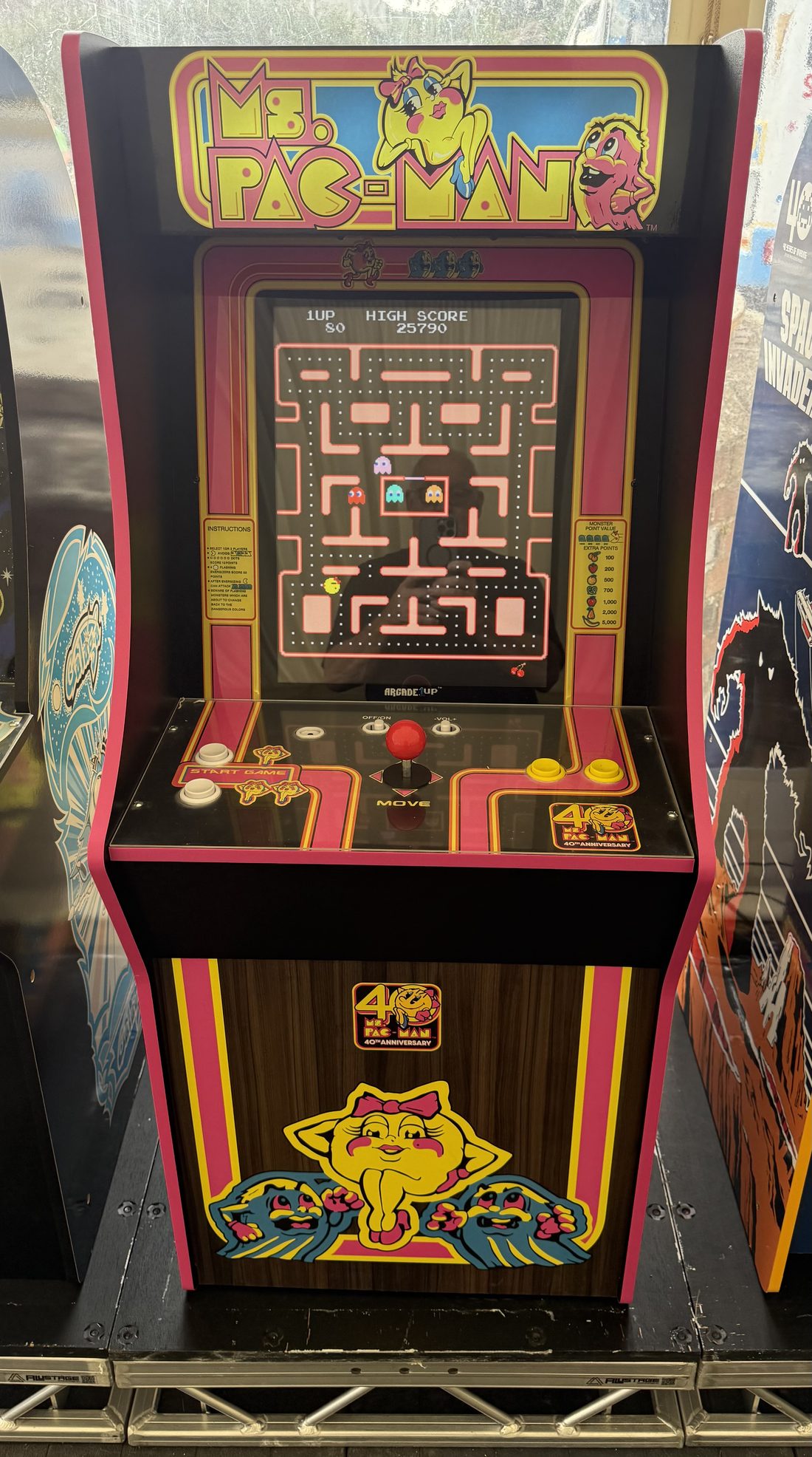 Ms Pac-Man retro arcade machine for props and themed event hire