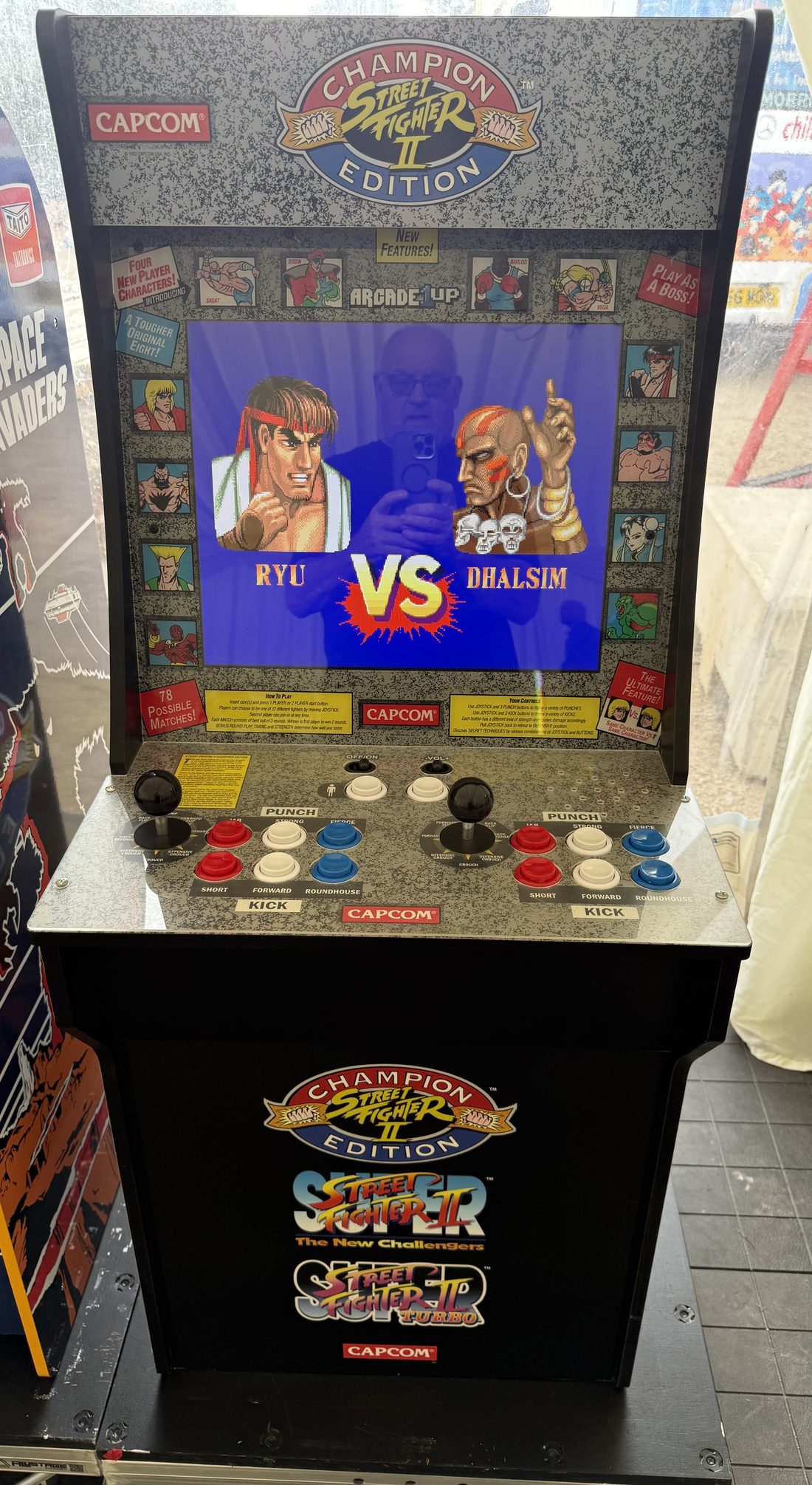 Street Fighter II arcade machine for retro themed event hire