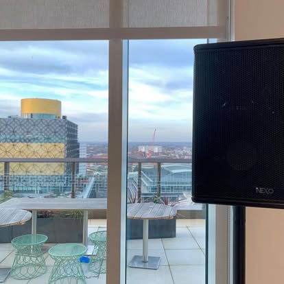 Speaker setup in a city venue