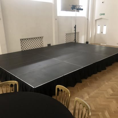 Large black stage platform