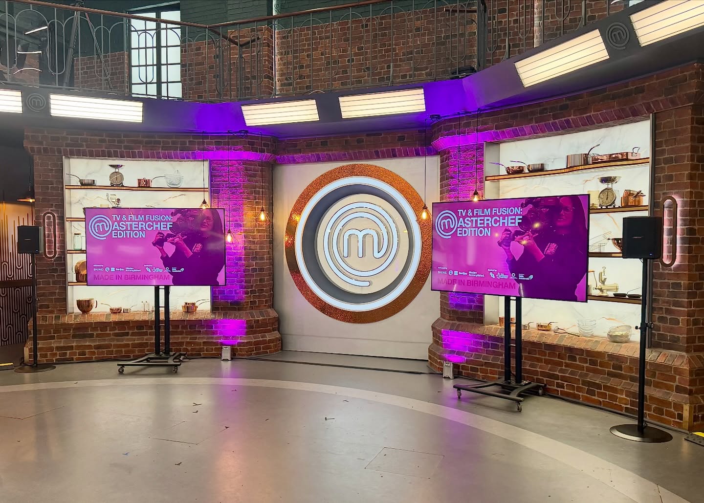 TV hire setup for a studio event space