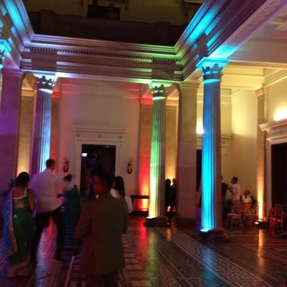 Colour uplighting for a venue event