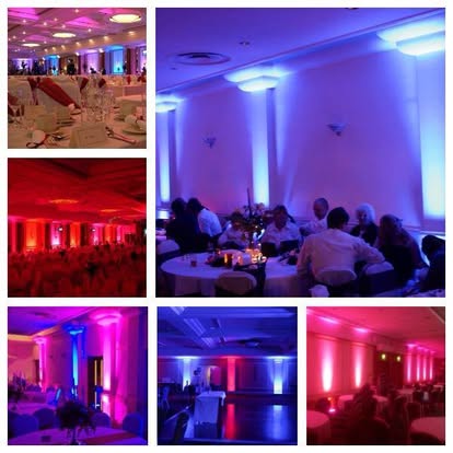 Wall wash lighting collage for events