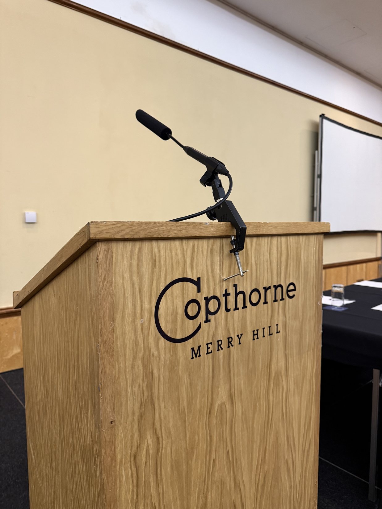Lectern microphone supplied for an equipment-only meeting at Copthorne Merry Hill